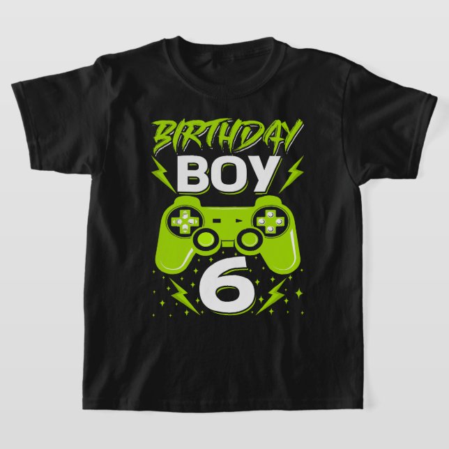 Camiseta Birthday Boy 6 Video Game Controller Gamer 6 Bir (Postura )