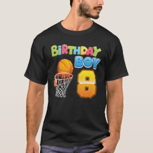 Camiseta Birthday Boy 8 Anos De Idade 8º Aniversário Basq