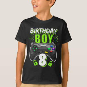 Camiseta Birthday Boy 8 Video Game Controller Gamer 8th Bir