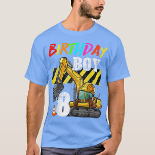 Camiseta Birthday Boy 8th Excavator 8 Anos Construção