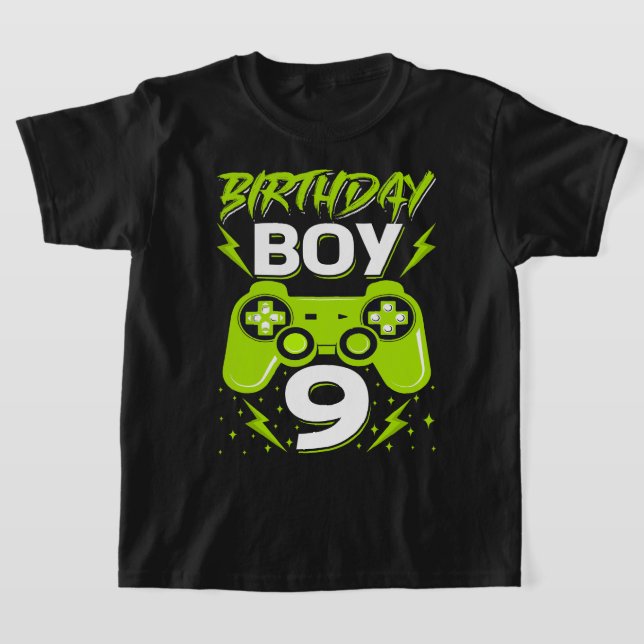 Camiseta Birthday Boy 9 Video Game Controller Gamer 9th Bir (Postura )