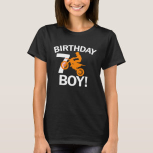 Camiseta Birthday Boy Age 7 MX Dirt Bike Motocross 7 Anos