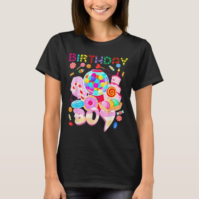 Camiseta Birthday Boy Candy Land Candy Candy Crew Docinho (Frente)
