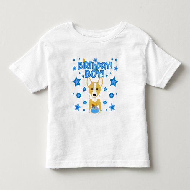 Camiseta Birthday Boy - Corgi (Frente)