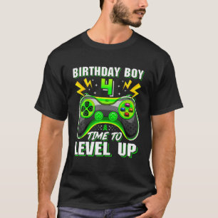 Camiseta Birthday Boy De 4 Anos De Antiguidade Controladora