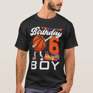 Camiseta Birthday Boy de 6 anos Dabbing Bysketbyll Byll Byl