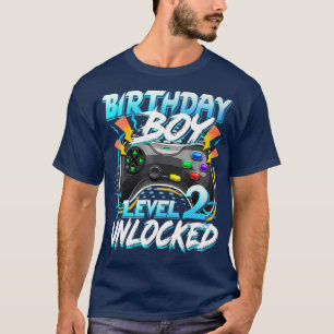 Camiseta Birthday Boy Level 2 Unlocked Video Game Birthday 