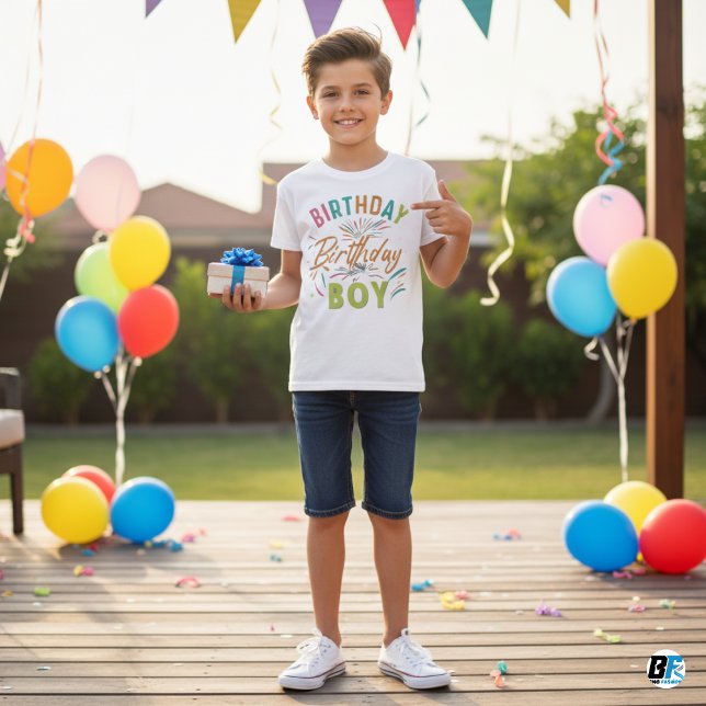 Camiseta Birthday Boy - Mínimo Branco (Criador carregado)