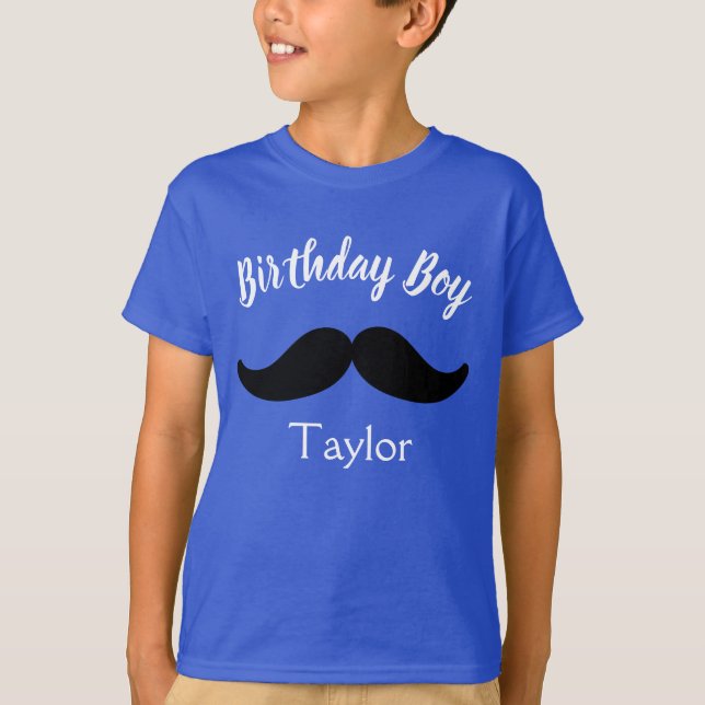 Camiseta Birthday Boy Mustache (Frente)
