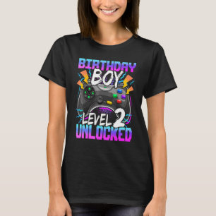 Camiseta Birthday Boy Nível 2 - segundo de jogador de vídeo