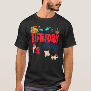 Camiseta Birthday Boy Pirata Festa de aniversário Tema Ocea