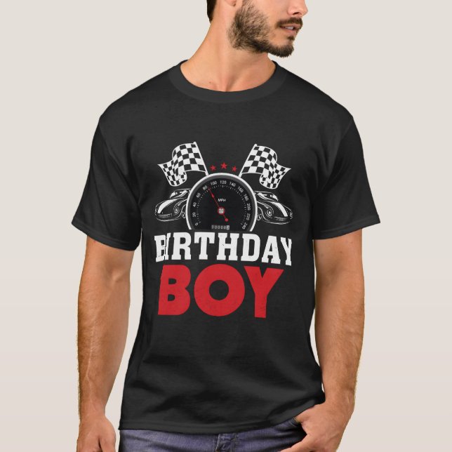 Camiseta Birthday Boy Race Car Racing Car Birthday Crew gir (Frente)