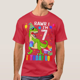 Camiseta Birthday Boy T Rex Dinossauro 2