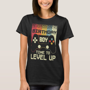 Camiseta Birthday Boy Time to Level Up (Hora do Aniversário
