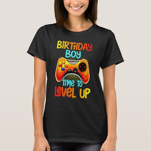 Camiseta Birthday Boy Time To Level Up Video Game Birthday  (Frente)