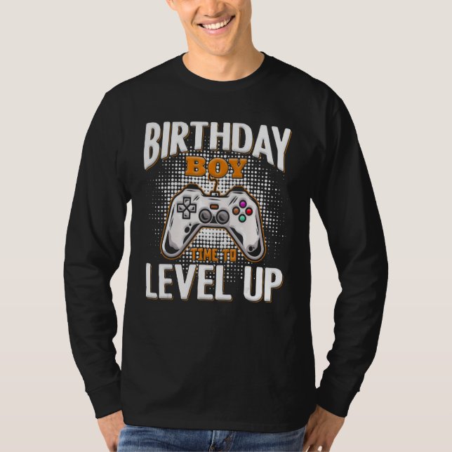 Camiseta Birthday Boy Time to Level Up Video Game Birthday  (Frente)