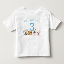 Camiseta Birthday Boy Watercolor Puppy Dogs