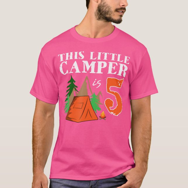 Camiseta Birthday CampingThis Little Camper Is 5 (Frente)