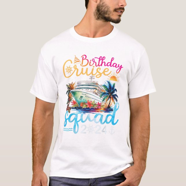 Camiseta Birthday Cruise Squad 2024 Cruise Festa de anivers (Frente)
