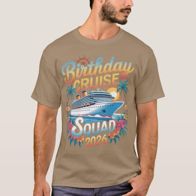 Camiseta Birthday Cruise Squad 2026 Family Cruise Vacation  (Frente)