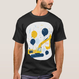 Camiseta Birthday Excavator Bulldozer, caminhão de constru