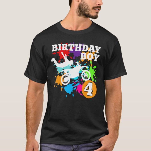 Camiseta Birthday Fmx Boys Freestyle Motocross Dirtbike Rid (Frente)