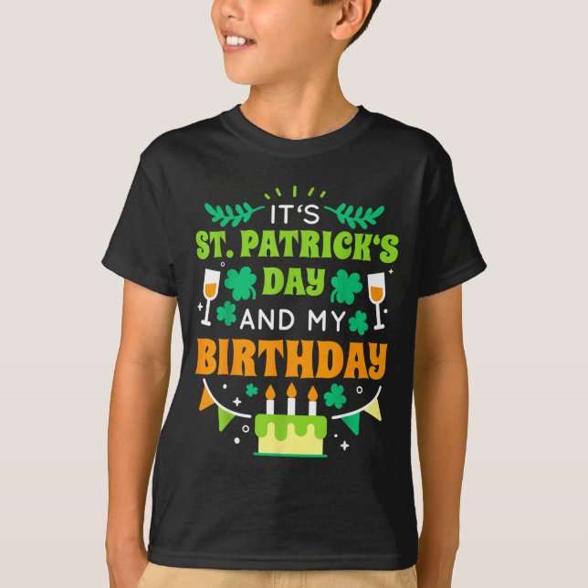 Camiseta Birthday Funny Born On St Patricks Day 2020  (Frente)