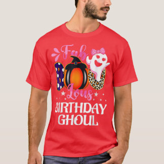 Camiseta Birthday Ghoul Halloween Meninas Mulheres Fab BOO 