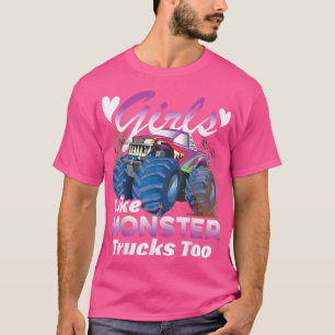Camiseta Birthday Gift Monster Truck Tee Girls Like Monster
