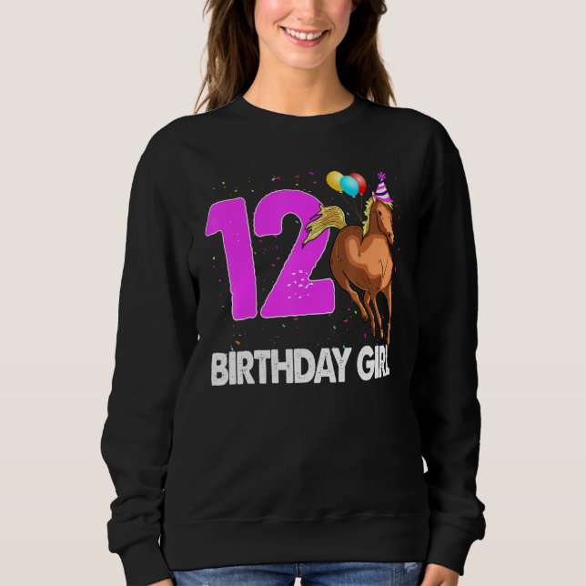 Camiseta Birthday Girl 12 Riding Rider Horse Love Party (Frente)