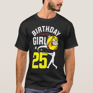 Camiseta Birthday Girl 25 Anos Antiga Tema 2 Do Jogador De 