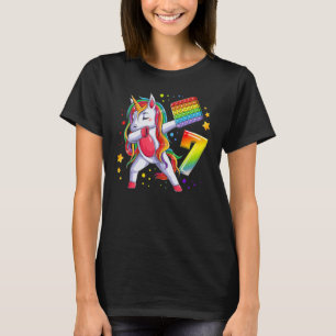 Camiseta Birthday Girl 7 years old, Unicorn, Number 7