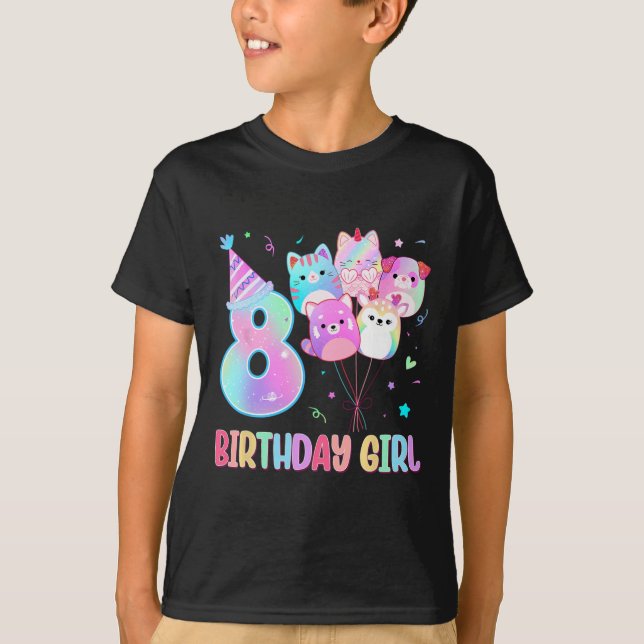 Camiseta Birthday Girl 8º aniversário Esquadrão de Esquadrã (Frente)
