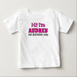 Camiseta Birthday Girl, camiseta de aniversário co<br><div class="desc">T-shirt de aniversário com nome para raparigas.</div>