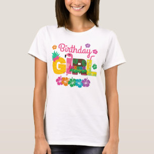Camiseta Birthday Girl Hawaiian Luau Summer