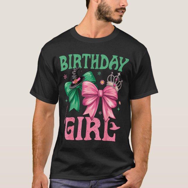 Camiseta Birthday Girl Nk And Green Birthday Witch Women Gi (Frente)