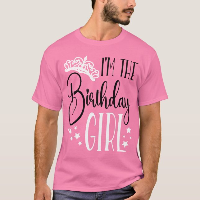 Camiseta Birthday Girl Personalizou Aniversário Corresponde (Frente)
