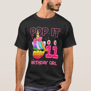 Camiseta Birthday Girl Pop It 11 Birthday Unicord Fidget