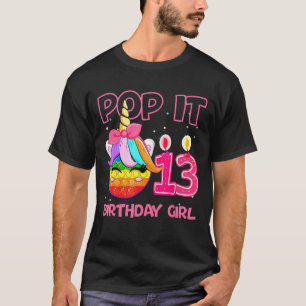 Camiseta Birthday Girl Pop It 13 Birthday Unicord Fidget