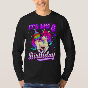 Camiseta Birthday Girl Pop It Unicorn For 8º Aniversário Fi