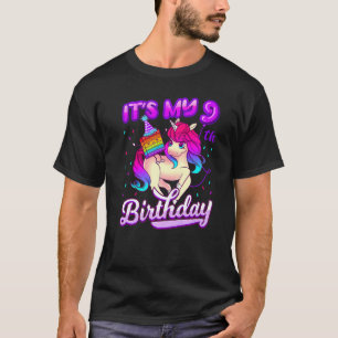 Camiseta Birthday Girl Pop It Unicorn For 9º Aniversário Fi