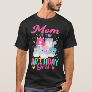 Camiseta Birthday Girl Squish Squad Mallow Mãe Do Nasciment