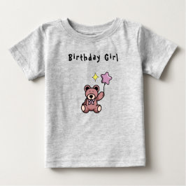 Camiseta Birthday Girl Teddy Bear