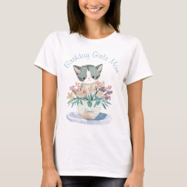 Camiseta Birthday Girls Mãe | Branca de Gato Cinto