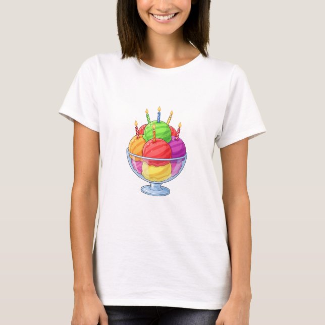 Camiseta Birthday Ice Cream Sundae (Frente)