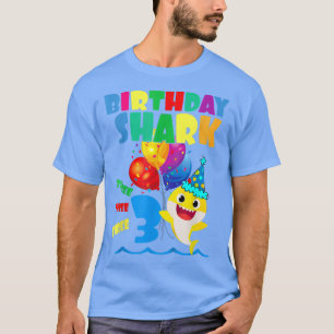 Camiseta Birthday Kids Shark 3 Year Old 3rd Birthday Matchi