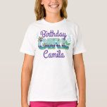 Camiseta Birthday Mermaid | Sob o mar<br><div class="desc">Comemore o aniversário com esta camiseta especial,  design personalizada</div>