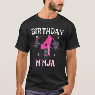 Camiseta Birthday Ninja 8º 5 de 10 Anos Festa Ninja