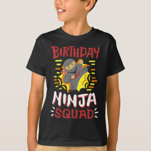 Camiseta Birthday Ninja Squad Karate Girls Garotas Crianças