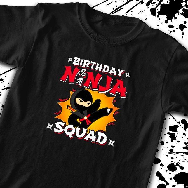 Camiseta Birthday Ninja Squad Party Theme - Aniversário de  (Criador carregado)